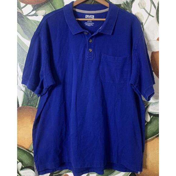 Duluth Trading Mens XL Blue Short Sleeve Polo Shirt 100% Cotton - Picture 1 of 5